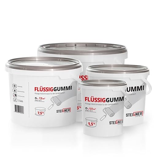 STEIGNER Duschelement FLÜSSIGGUMMI 1,5kg - Flüssiges Dichtgummi Fliesenabdichtung Abdichtung Abdichtmasse Duschabdichtung für