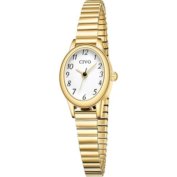 Amazon.com: BOSHIYA Small Golden Watches for Women Easy  display picture 3