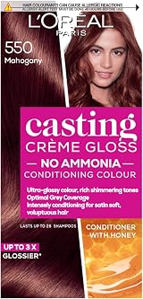L'Oréal Casting Crème Gloss 550 Mahogany Ammonia‑Free Semi-Permanent 3 Pack