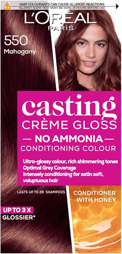 L'Oréal Casting Crème Gloss 550 Mahogany Ammonia‑Free Semi-Permanent 3 Pack