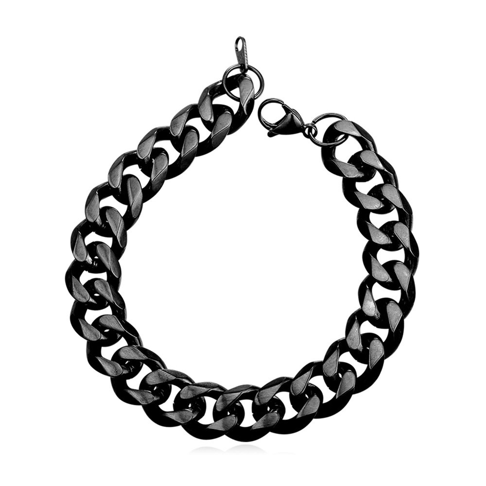 U7 Cuban Bracelet Stainless Steel Mens Chain Cool Bracelets for Men