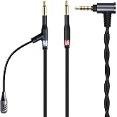 Boom Microphone Cable,Dual 3.5mm Voice Gaming Cable,High Purity Oxygen Free Copper AUX Cord Compatible with Hifiman HE4XX HE560 Meze 99 MeZe 109 Pro FiiO FT1 FT7 for Studio Audiophile 3.5mm 6.5ft