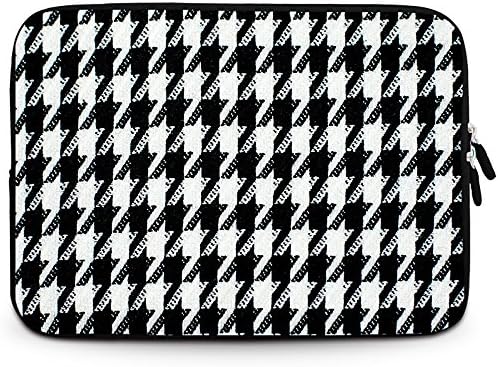 HP Stream 13.3 Inch Laptop Houndstooth Neoprene Sleeve Case - Water-resistant Notebook Carrying Zipper Pouch Bag for HP Stream 13