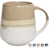 Bosmarlin Extra Large Ceramic Coffee Mug, 23 Oz, Dishwasher and Microwave Safe, Oversized Big Tea Cup for Office and Home (Brown Grey)