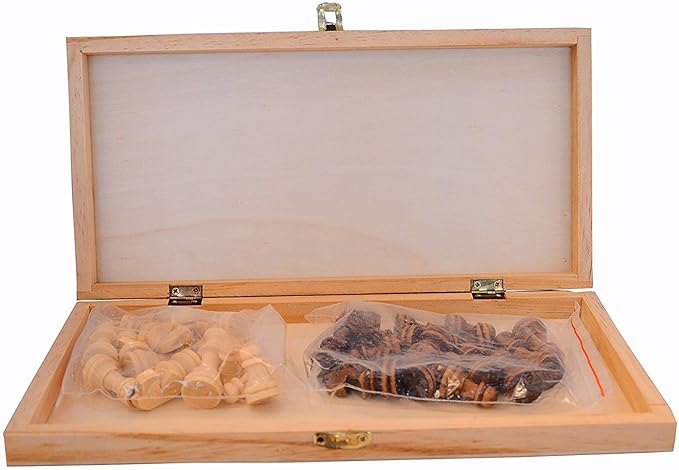 KONEX Unisex Wooden Folding Chess for 2 Players (Blue)