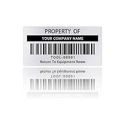 1000 Custom Asset Tags, 2"x1" Durable Silver Asset