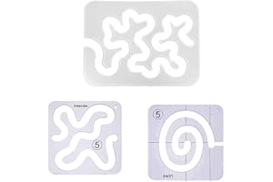 LGEGE Quilting Rulers 3Pcs Set, Acrylic Quilting & Sewing Template Tool for Free Motion Machine Quilting