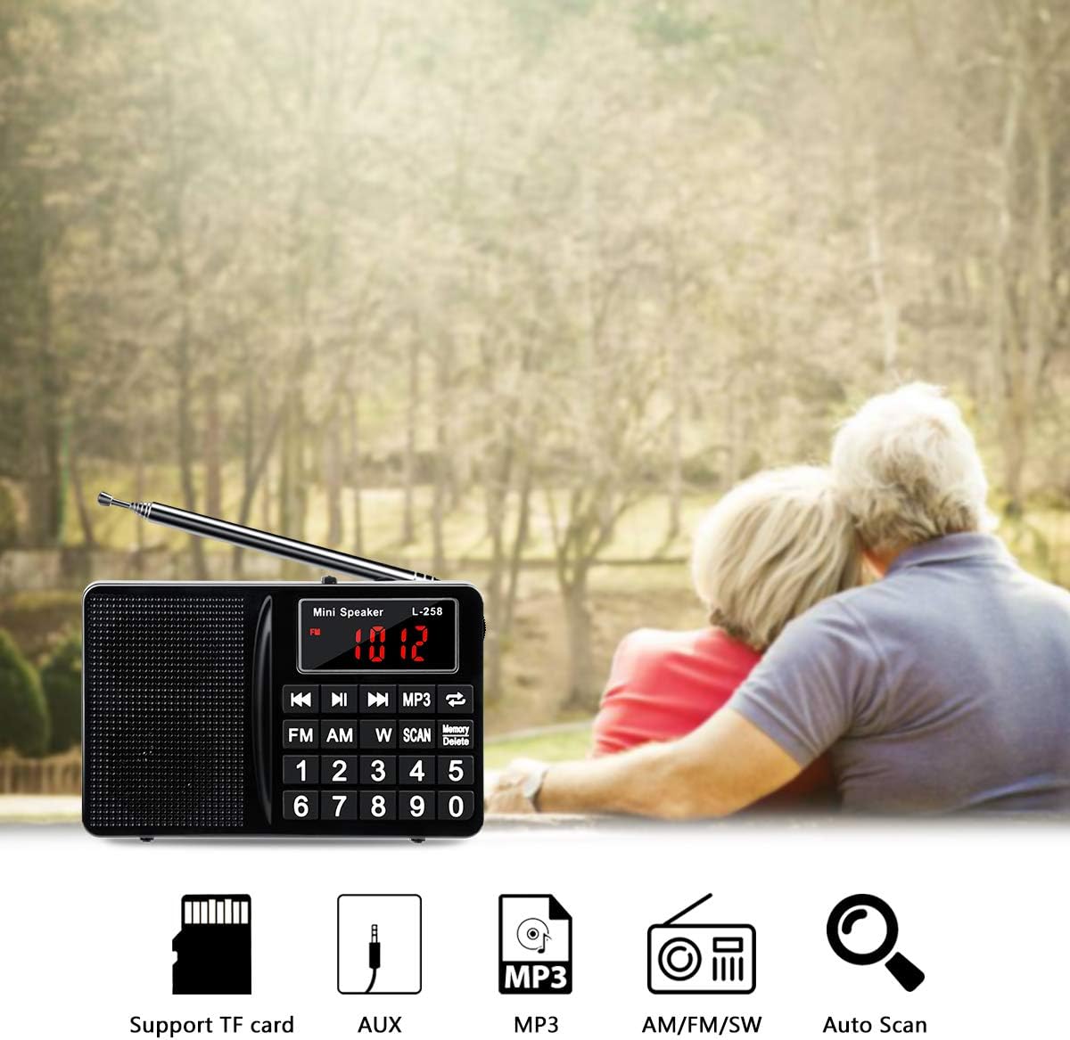FM AM SW All-Band Receiver with Best Reception,Portable Radio with Headset Output/AUX Input/MP3/External Speaker/32GB TF Card,Stores Stations Automatically and Powered by Lithium Battery: Home Audio & Theater