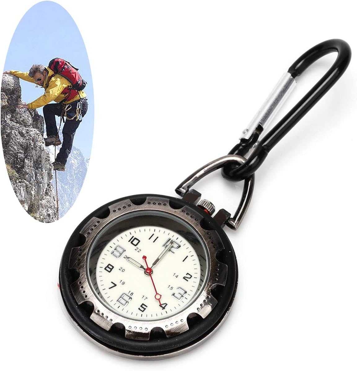 Clip on Carabiner Luminous Face FOB Digital Watch for Sport Nurses Paramedics Amazon.co.uk