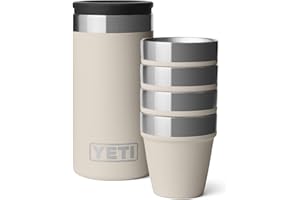 YETI Shot Glasses with Carrying Case, Set of 4, Cape Taupe