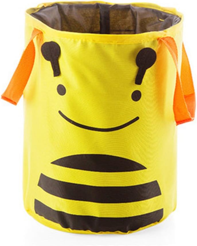 Bee Face Storage Box Trash Cans Portable Foldable Double-layer Fabric Design, Easy To Dump Garbage And Cleaning.storage Does Not Occupy Space.