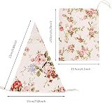 kuou Fabric Bunting Banner 15M 50Ft 45 Cotton Flags Pink Green Floral view 2