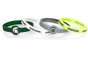 AMINCO NCAA Michigan State Spartans Silicone Bracelets, 4-Pack