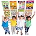 Educational Posters for Kids Preschool Learning with Glue Point Dot for Nursery Homeschool Kindergarten Classroom - Numbers Alphabet Days Time Colors and More, 16 x 11 Inch, Set of 15