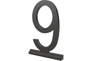 Franklin Brass Derby (1-Pack) "9" Modern Metal House Numbers for Customized System in Matte Black | Outside Number Plaque | Rust-resistant, Personalized Address Sign