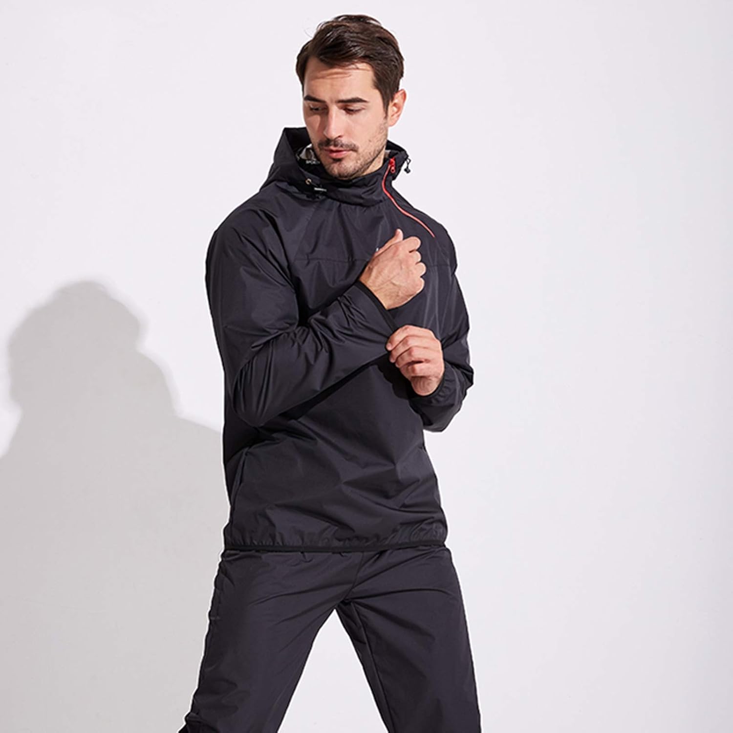VWMYQ Sauna Suit Men Weight Loss Jacket Pant Gym Workout Sweat Suits