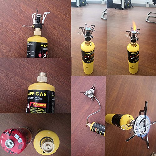 Kbrotech Camping Stove Adapter 1LB Propane Small Tank Input and a