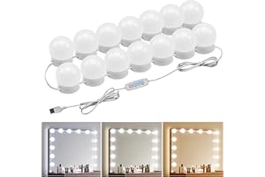 14 Bulbs Vanity Lights for Mirror,LED Makeup Mirror Lights with 3 Color Lighting Modes & Brightness Dimmmable,Hollywood Style