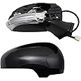 TRQ Right Mirror with Heat with Housing Turn Signal Passenger Side Compatible with 2015 Toyota Prius TO1321344 TO1327111