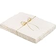 25 Sheets Watercolor Paper, 300 GSM Deckled Edge Paper 5 x 7 inch Rough/Textured Handmade Paper Cotton Paper White Textured Papers for Watercolors, Wedding Invitations, Cards, Crafts