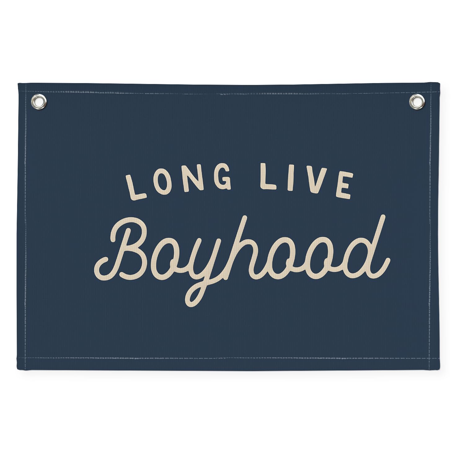 XYDEG Navy Blue Decor Long Live Boyhood Banner Boy Room Decor, Banner Flag Nursery Playroom Wall Decor for Boys Bedroom Living Room Dorm Toddler Decorations Teen Boy Kid Banner Wall Hanging Linen Flag 30x20