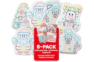 WANDERCRUMB | Christmas Cookie Decorating Kit for Kids | Paint Your Own Sugar Cookies Gift Set – 8 Pack, Individually Wrapped | Christmas Cookies Boxes, Holiday Gift Baskets, Cookie Boxes