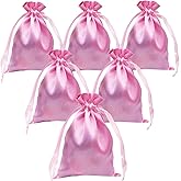 Gbateri 35 PCS 5 x 7 Inches Pink Satin Gift Bags with Drawstring Wedding Favour Bags, Party Favor Bags Silk Jewelry Pouches,Fabric Drawstring Pouch for Baby Shower Bridal Shower Birthday Christmas