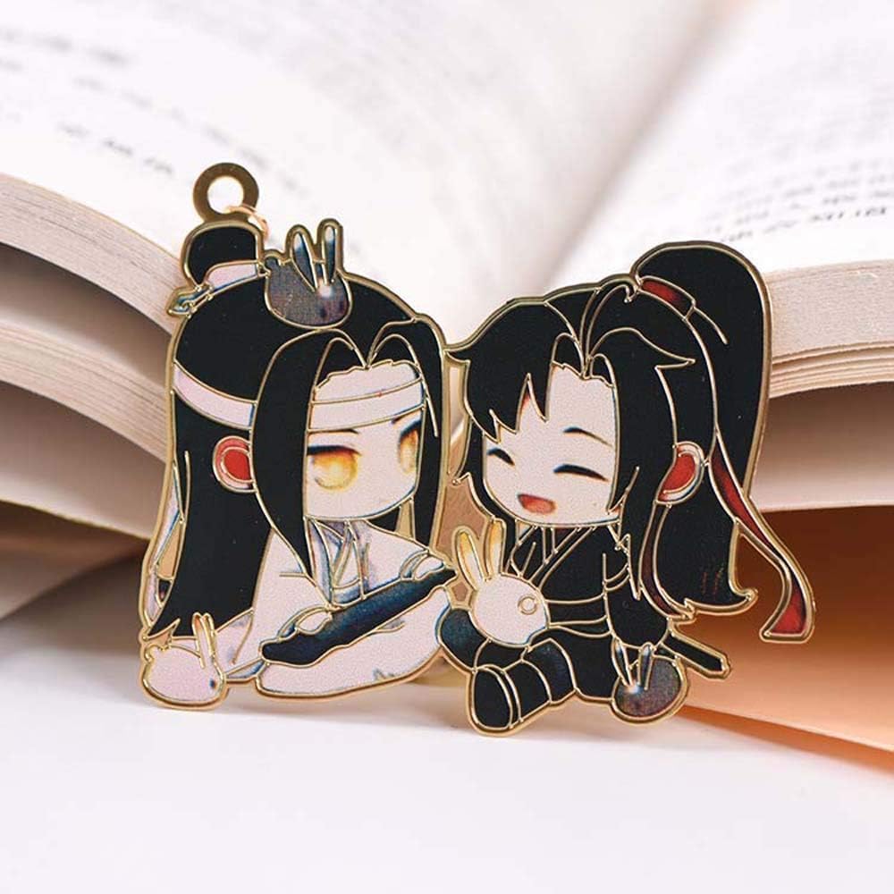 Chinese Mo Dao Zu Shi Bookmark， Grandmaster of Demonic Cultivation Wei Wuxian LAN Wangji Metal hollowing Bookmark，Book Covers and Book Accessories