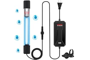 TAISHAN UV Aquarium Clean Light，7W&9W&11W&13W Algae Bloom Clean Light for Fish Tank,UV Sanitizer Submersible Light with Timer,Aquarium Water Clean Green Clear Waterproof Clean Lamp for Pond,Swimming Pool