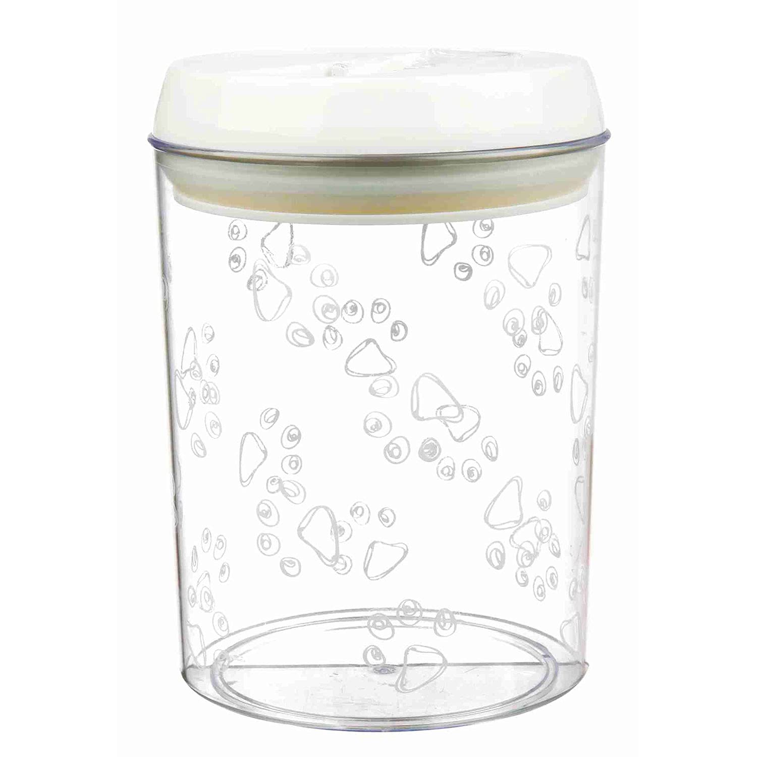 TRIXIE food and snack tin - airtight seal - keeps food fresh - protects against moisture - dishwasher-safe - 1.5 litre capacity - ø 12 x 17.5 cm - transparent/white - 24664