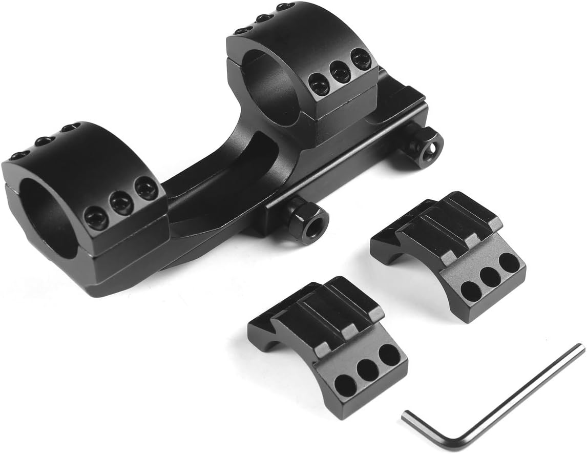 MIZUGIWA 1 inch Cantilever Flat Top Weaver Forward Reach Dual Ring Rifle Scope Mount : Sports & Outdoors