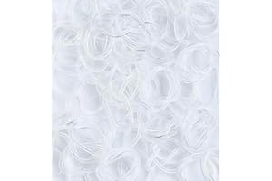 HIPGIRL 200 Clear Hair Ties and Rubber Bands for Hair, Women, and Girls - Mini Ties for Pet Grooming and Hair Accessories