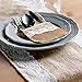 vLoveLife 8.5'' x 4'' Natural Hessian Burlap Cutlery Holder Pouch Bag with Lace Rose Flower Wedding Tableware Bags Favor - Pack Of 10
