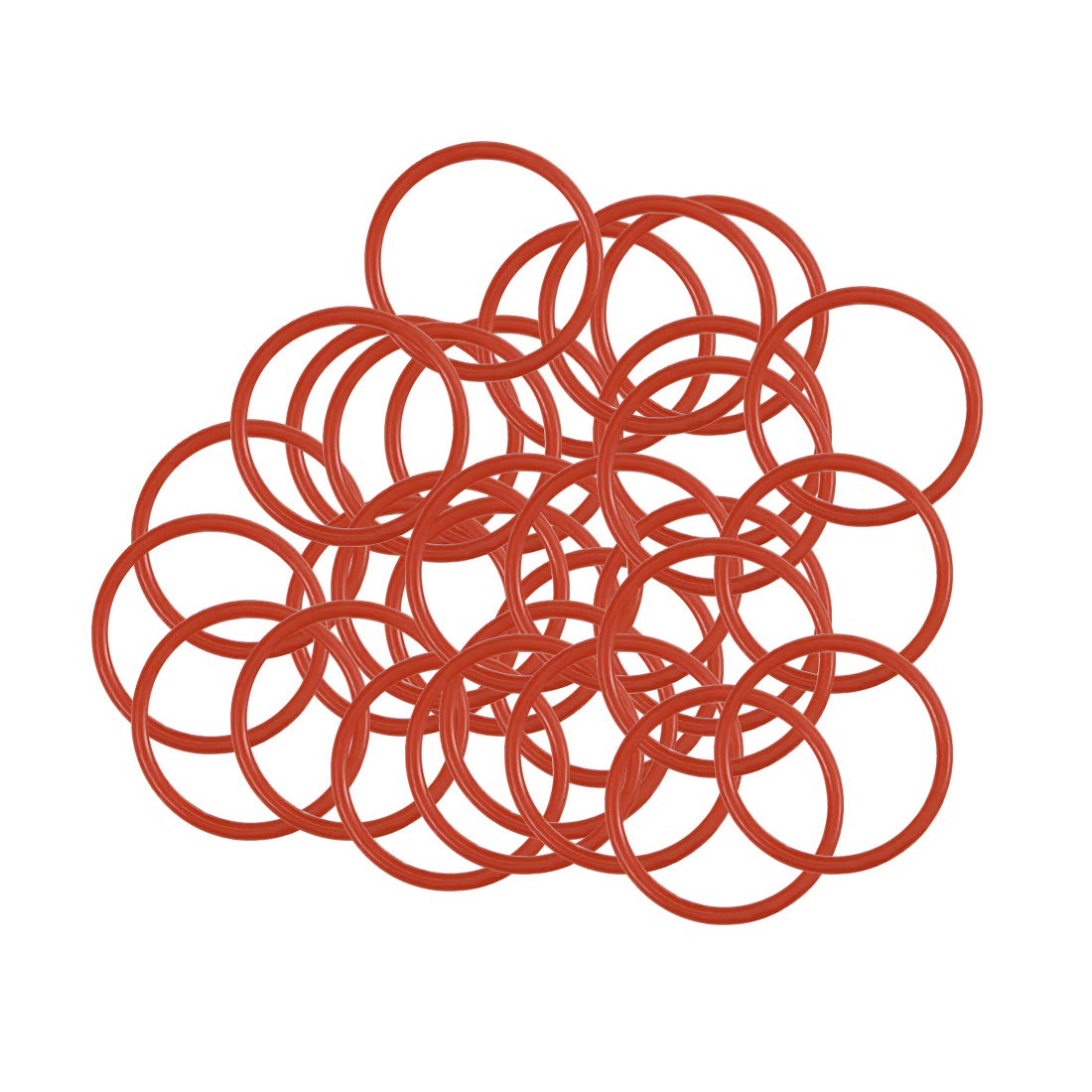 sourcing map Silicone O-Ring, 12.5mm OD, 10.5mm ID, 1mm Width, VMQ Seal Rings Gasket, Red, Pack of 30