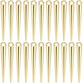 SUNNYCLUE 1 Box 80Pcs Gold Spike Charm Cone Charms Bulk Metal Alloy Antique Tibetan Vintage Gothic Long Spikes Cones Shaped Pendants for Jewelry Making Necklace Bracelets Earrings DIY Crafts Findings