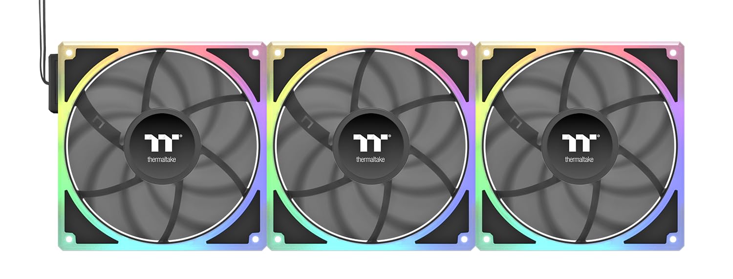 Thermaltake TOUGHFAN EX 120 ARGB Sync (3er-Pack) | PWM-Lüfter für PC | MagForce 2.0 mit magnetischer Kettenverbindung | LCP-Flügel und ARGB-Lichtrahmen | Black 4