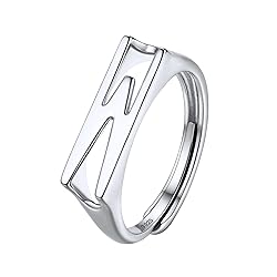 SILVERCUTE Initial Ring Sterling Silver Rings for