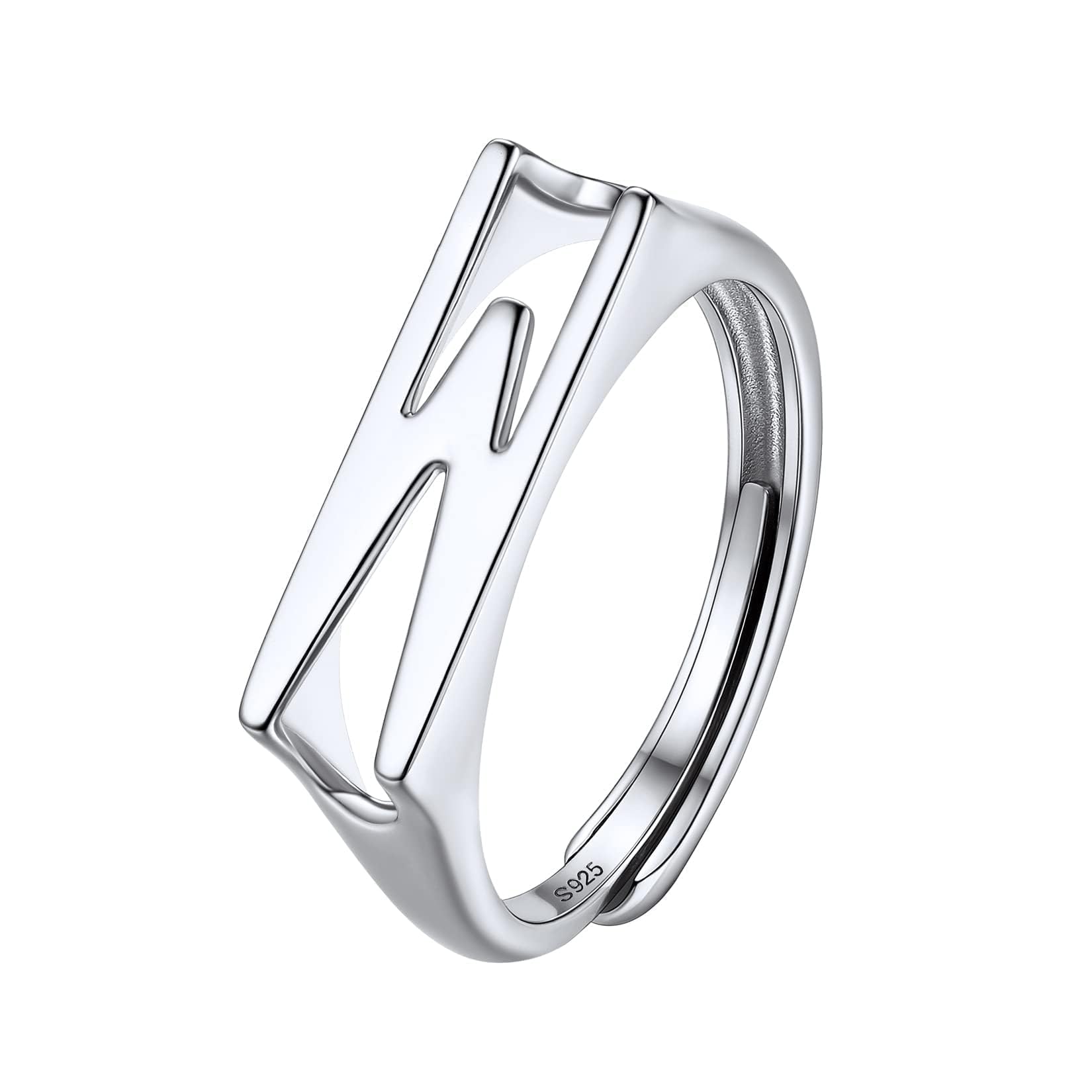 SILVERCUTE Initial Ring Sterling Silver Rings for