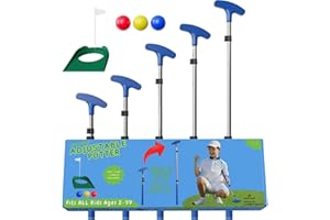 Go For It Golf Kids Putter - Extendable Shaft for Junior Golfers - Adjustable Size for Right and Left Hand - Perfect Training Club for Kids - Includes 3 Balls, Cup with Flag 17"-35"