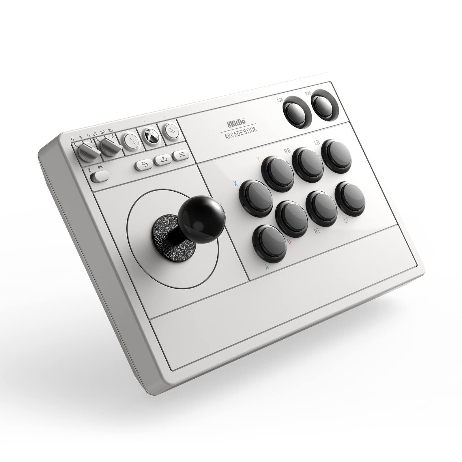 Photo 1 of 8Bitdo 2.4g Wireless Arcade Fight Stick with 3.5mm Audio Jack, Mic Mute Button & Joystick Mapping Button for Xbox Series X|S, Xbox One and Windows 10 - Officially Licensed (White)
