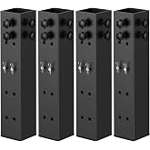 IRENPORU Up Grade 4 Pack Carbon Steel Dorm Bed Riser 3.15" Diameter Metal Bed Riser for Square Wooden Bed Frame, Table Adjustable to 3.2", 5.1", 8.1" or 11.2" Height (for Bed Leg 2.3-3.1")