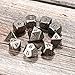 HESTYA 10 Pieces Metal Dices Set Game Polyhedral Solid Dice Set with Storage Bag and Zinc Alloy with Printed Numbers for Role Playing Game