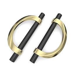 homdiy 8 Pack Black Gold Cabinet Pulls Half Moon