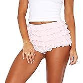 WYFC Women Lace Bloomer Shorts Cute Ruffle Going Out Mini Shorts Sweet Pettipants