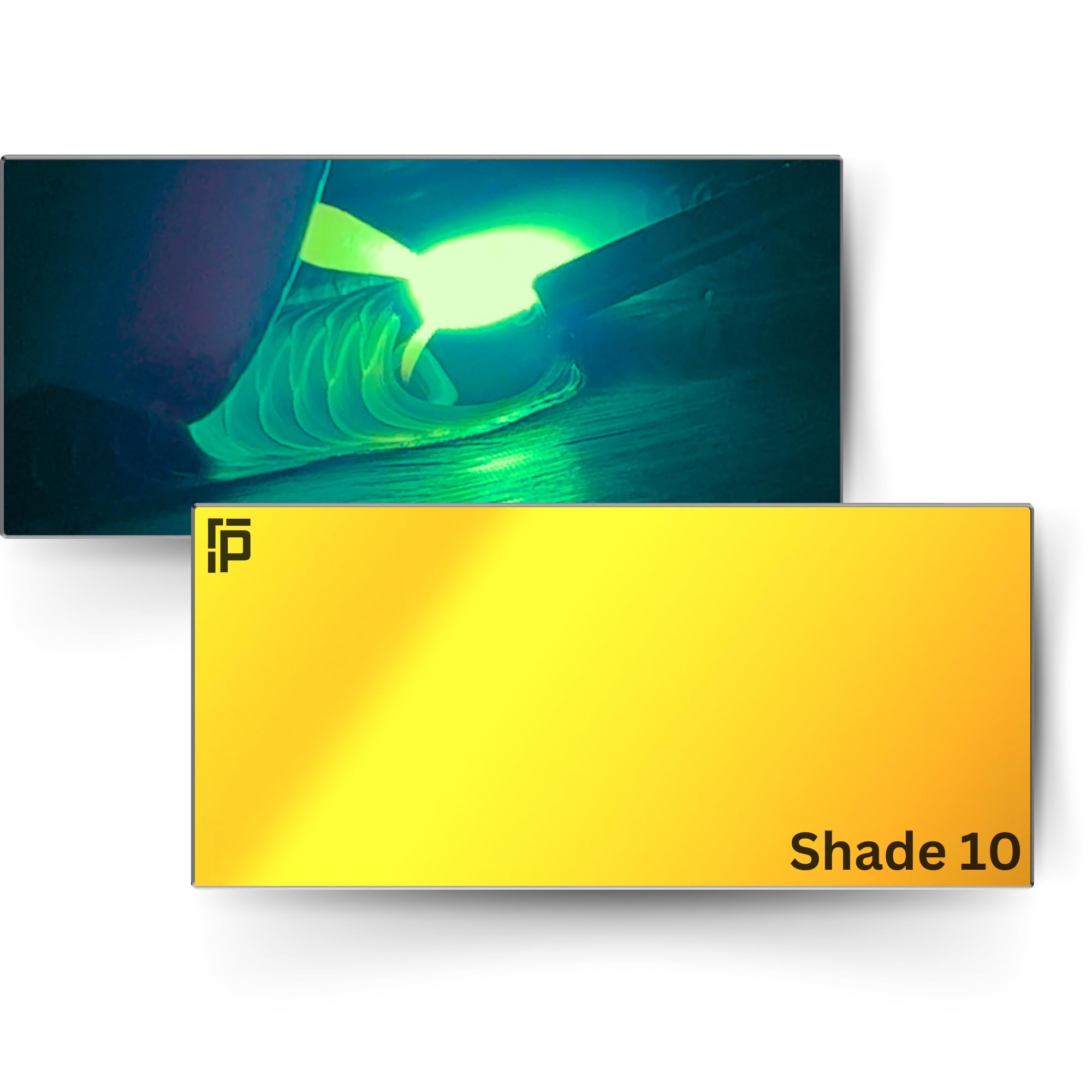 Photo 1 of The King | Shade 10 Gold Welding Lens 2x4 1/4 | Aqua Colored Glass Welding Lens | Shade 10 Welding Lens 2x4 1/4, Perfect Size For a Sugar Scoop Welding Hood, or Pancake Welding Hood | Ridge Products