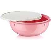 Tupperware Fix-N-Mix Vintage Pink Mixing Bowl - 1.7 Gallon | Plastic Food Storage Mixing Bowl with Secure Lids, BPA Free Materials, &amp; Dishwasher-Safe for Kitchen Storage or Meal Prep
