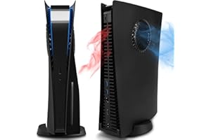 SIKEMAY Face Plates for PlayStation 5 Console Disc Edition, Accessories ABS Cover Plates with Fan Vents, Hard Shockproof Anti-Scratch Replacement Protective Shell Black Plates