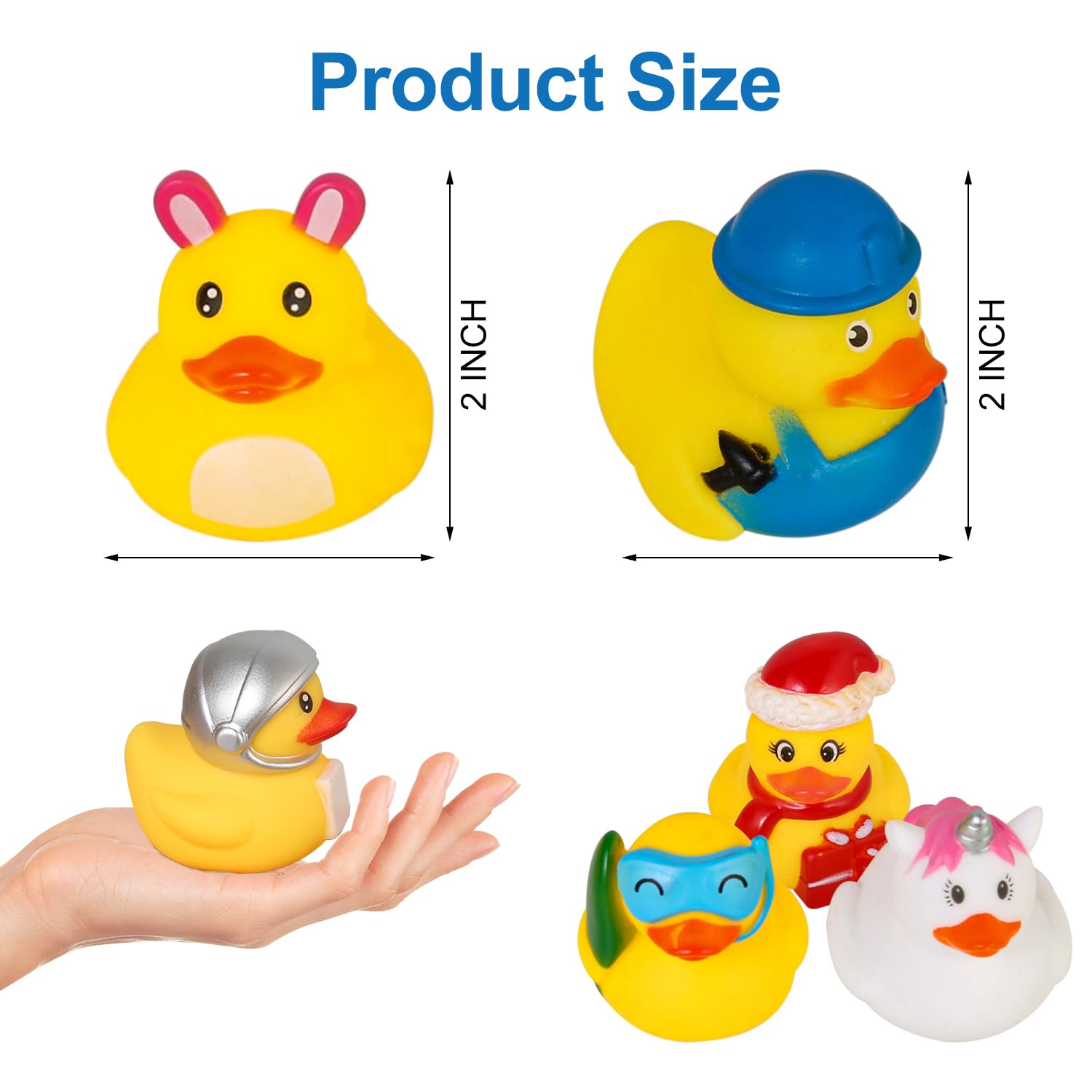 Rubber Ducks Bath Toy for Kids, Assortment Duckies for Jeep Ducking Pool Floater Ducky Bathtub Beach Toys, Party Favors Birthday