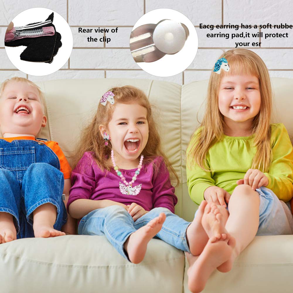 PU Leather Unicorn Crossbody Bag Hair Clips & Jewelry Box Gift Sets for