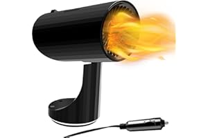 MICLSRS 12V Car Heater That Plugs Into Cigarette Lighter, 150W Fast Heating Dashboard Heater for Car, 360° Rotatable Protable Defroster Demister for Vehicle